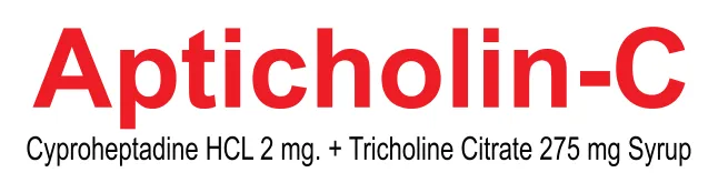 Apticholin-C Syrup: Cyproheptadine HCl 2mg + Tricholine Citrate 275mg