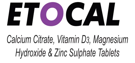 Etocal Tablet: Calcium Citrate, Vitamin D3, Magnesium Hydroxide & Zinc Sulphate