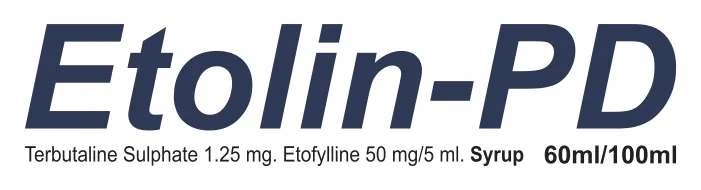 Etolin-PD Syrup: Terbutaline Sulphate 1.25mg + Etofylline 50mg/5ml (60 ml / 100 ml)