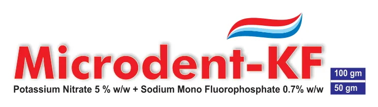 Microdent-KF Toothpaste: Potassium Nitrate 5% w/w + Sodium Mono Fluorophosphate 0.7% w/w (50 gm / 100 gm)