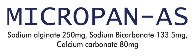 Micropan-AS Antacid: Sodium Alginate 250mg + Sodium Bicarbonate 133.5mg + Calcium Carbonate 80mg
