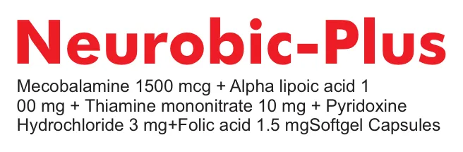 Neurobic-Plus Softgel Capsule: Mecobalamin 1500mcg + Alpha Lipoic Acid 100mg + Thiamine Mononitrate 10mg + Pyridoxine Hydrochloride 3mg + Folic Acid 1.5mg