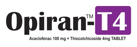 Opiran-T4 Tablet: Aceclofenac 100mg + Thiocolchicoside 4mg